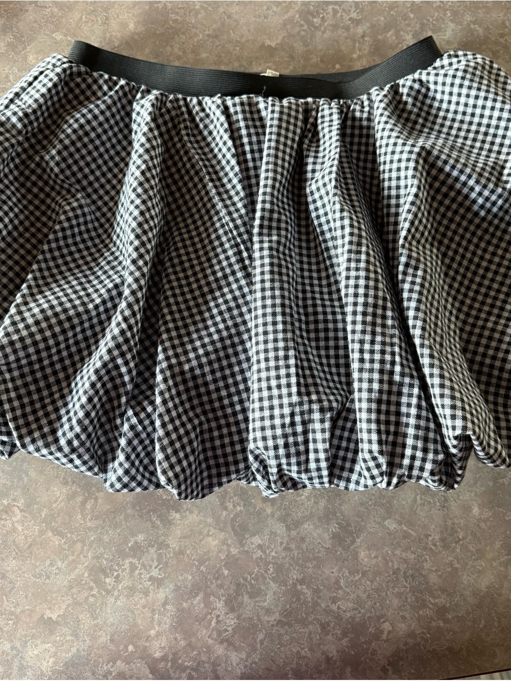 Main Strip Black & White Gingham Bubble Skirt